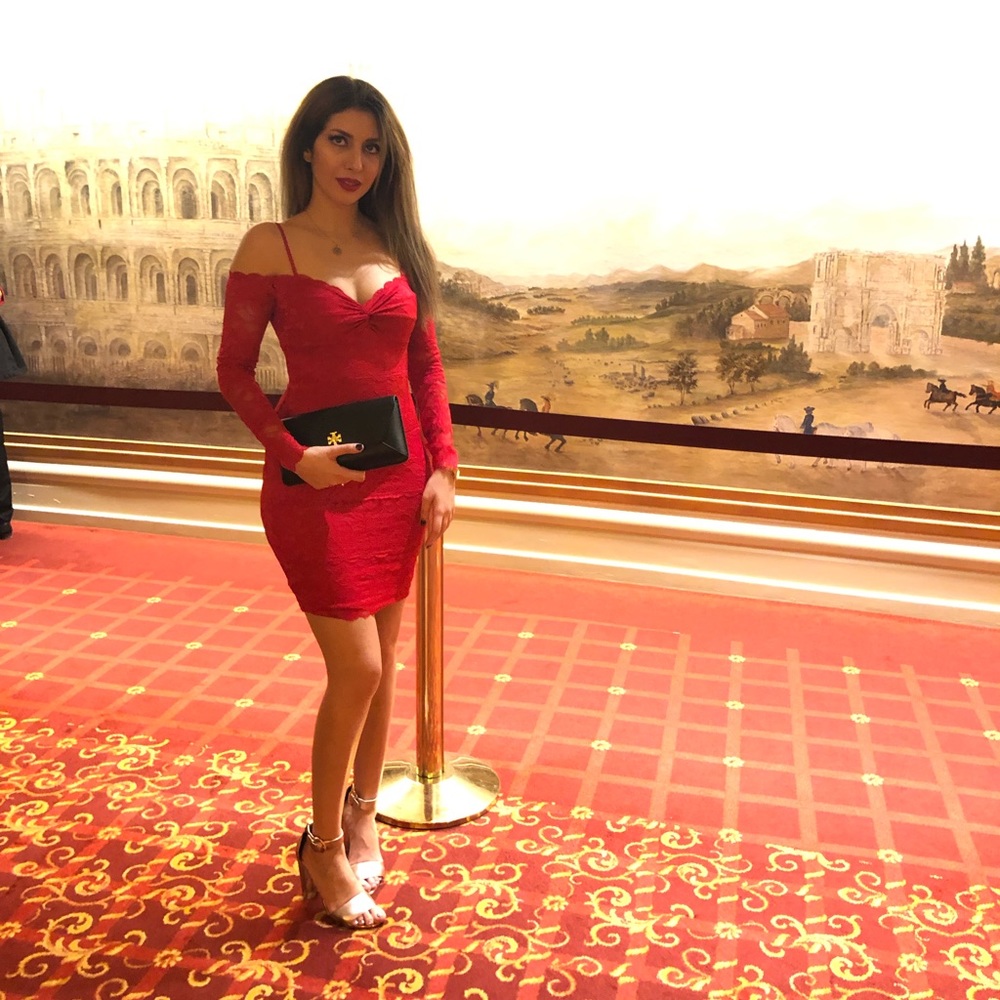Guess Mini Red Lace Dress